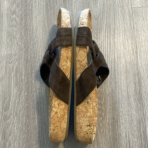 Eddie Bauer Women’s Slide Sandals Size 7 Brown Leather Granola Girl Bohemian - Picture 9 of 11